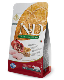 FARMINA N&D low grain chicken & pomegrante adult cat 300gr.